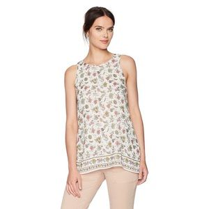 Max Studio Printed Sleeveless Trapeze Blouse